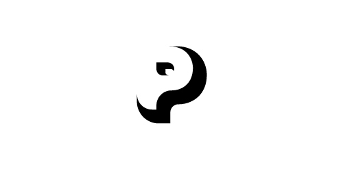 简洁抽象的P字母logo设计