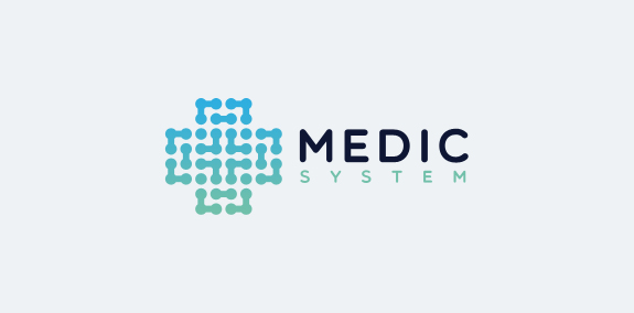 医疗系统logo设计:简洁科技感