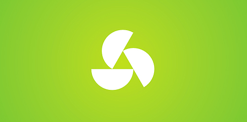 简洁现代的绿色渐变背景logo设计