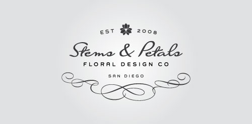 Stems & Petals logo设计:优雅花卉品牌标识