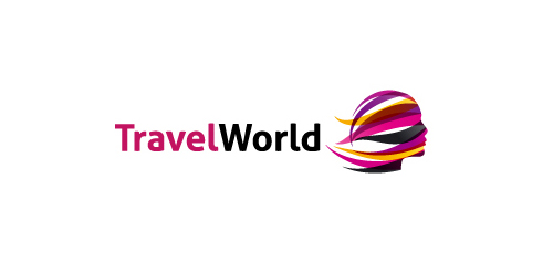 色彩斑斓的旅行世界logo设计