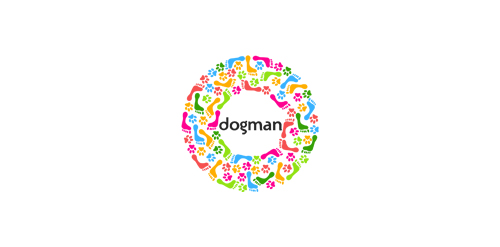彩色狗爪图案logo设计