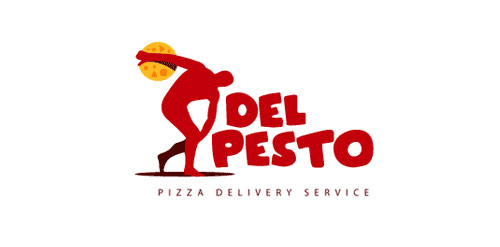 Del Pesto Pizza Delivery Service Logo Design
