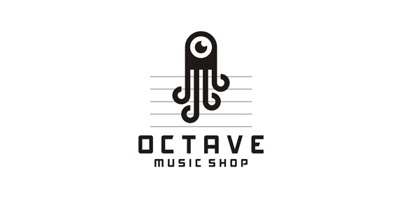 音乐商店logo设计：八度音符创意
