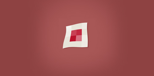 简洁现代的红色方块logo设计