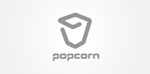 简约几何风格的Popcorn Logo设计