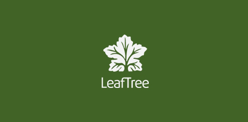 简洁自然风格LeafTree logo设计