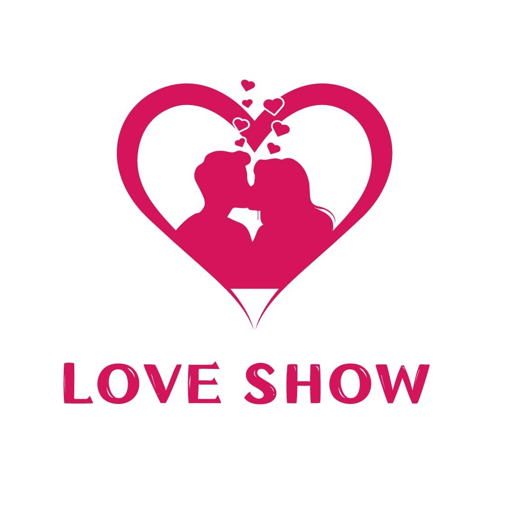 爱情秀Logo设计：心形剪影与浪漫结合