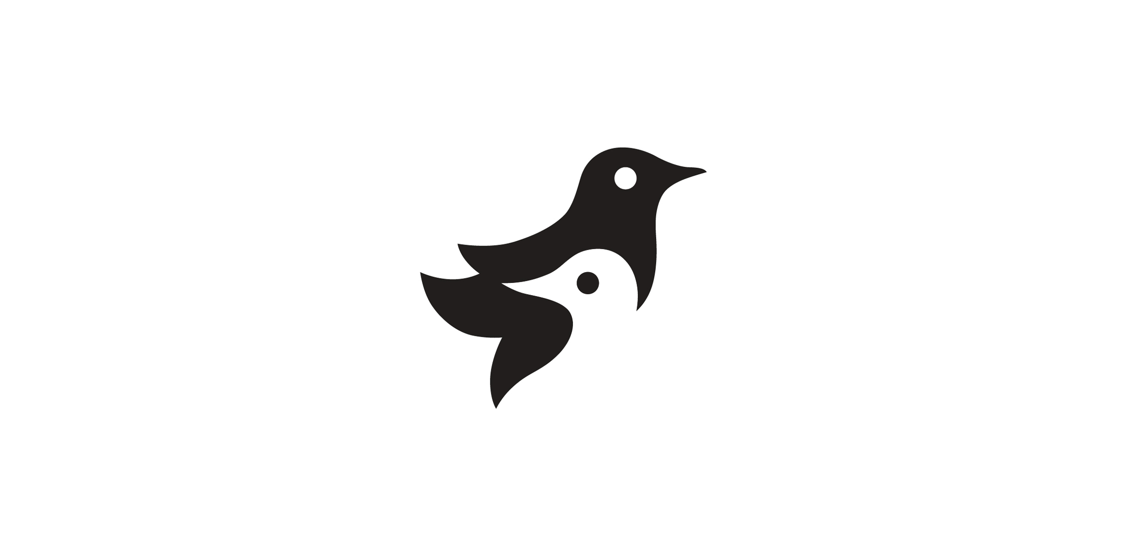 简洁鸟形logo设计