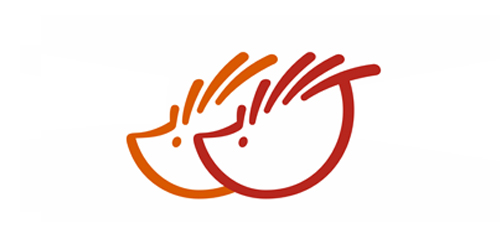 简约红色渐变鱼形logo设计
