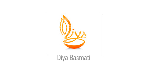 Diya Basmati logo设计:优雅火焰艺术