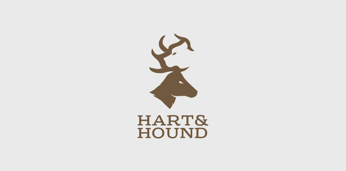 Hart&Hound logo设计：简约鹿头标志