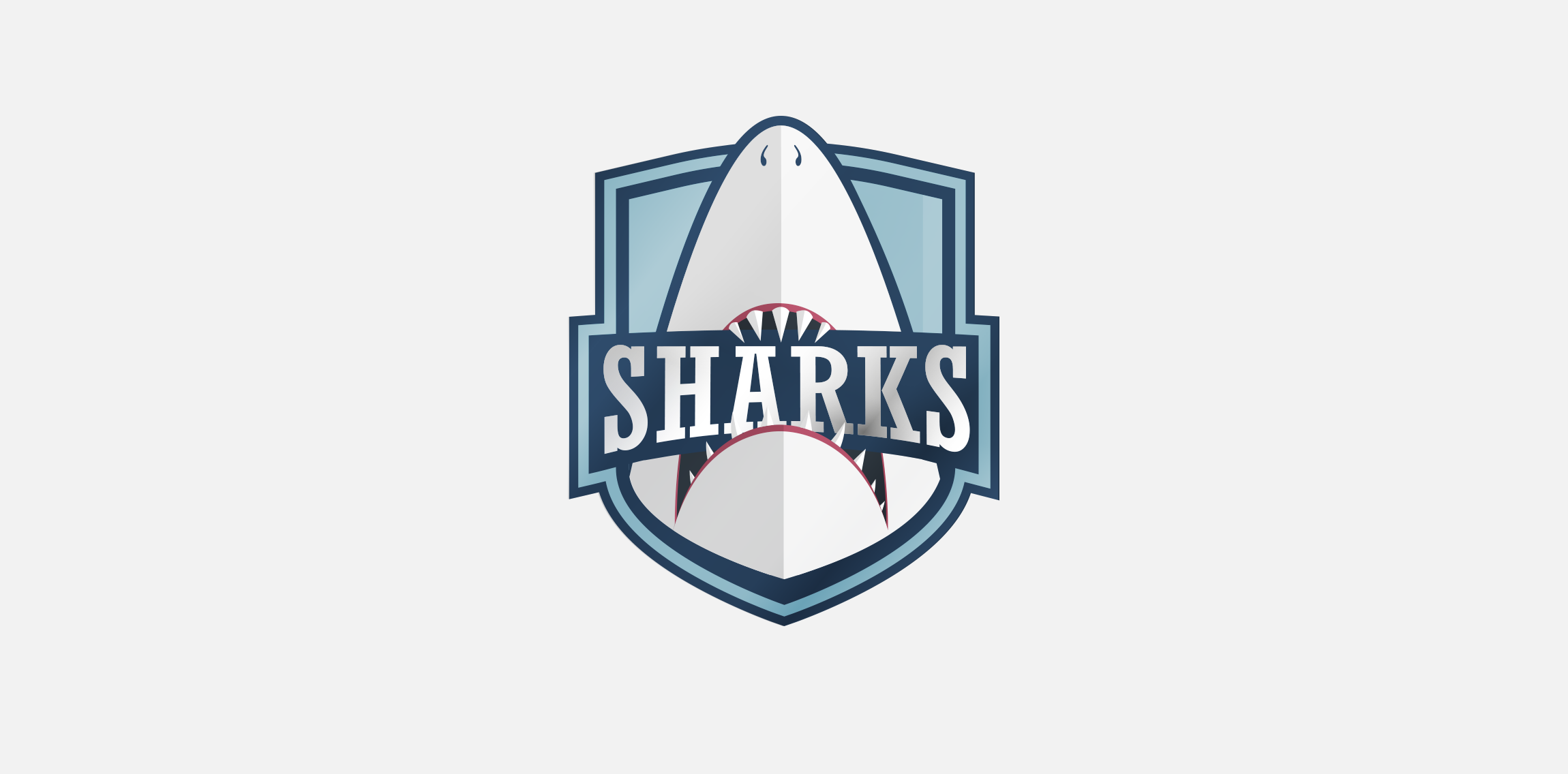 鲨鱼主题运动队logo设计