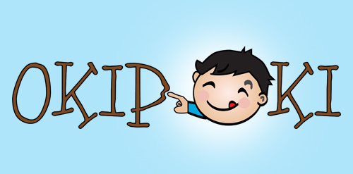 OKIPKI Logo设计:卡通人物与文字结合的创意
