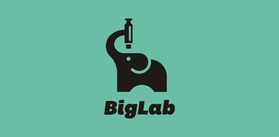 创意大象logo设计:简洁动物形象与实验室元素结合
