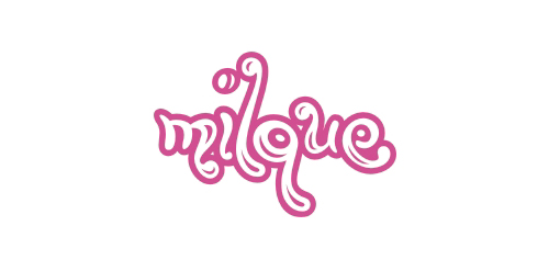 粉色手写体logo设计