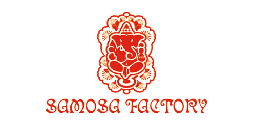 红色祥云风格的Samosa Factory Logo设计