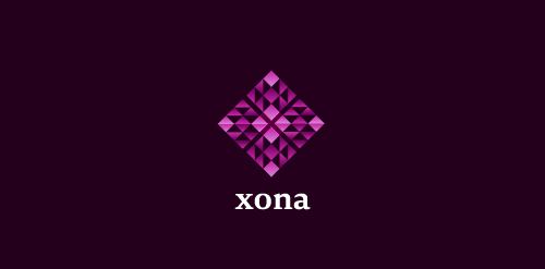 简约几何风格Xona品牌logo设计