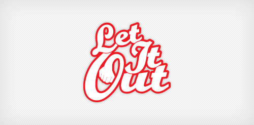 红色艺术字体设计:Let It Out Logo