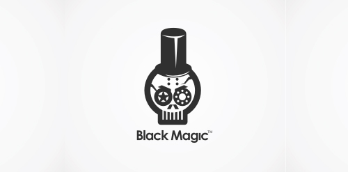 黑魔法logo设计:骷髅与齿轮的神秘结合