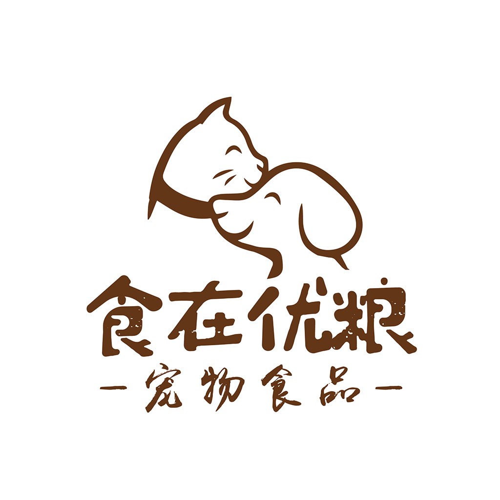 宠物食品logo设计:简约可爱猫狗图案