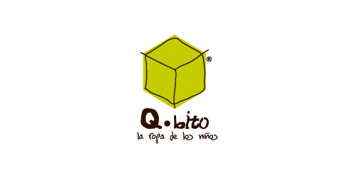 Q·bito logo设计:儿童服装品牌标识