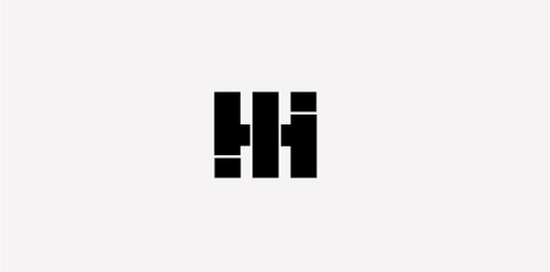 简洁现代的'Hi'字母logo设计