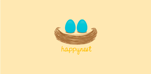 Happynest logo设计:温馨巢穴主题