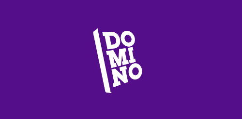 紫色背景下的DOMINO logo设计