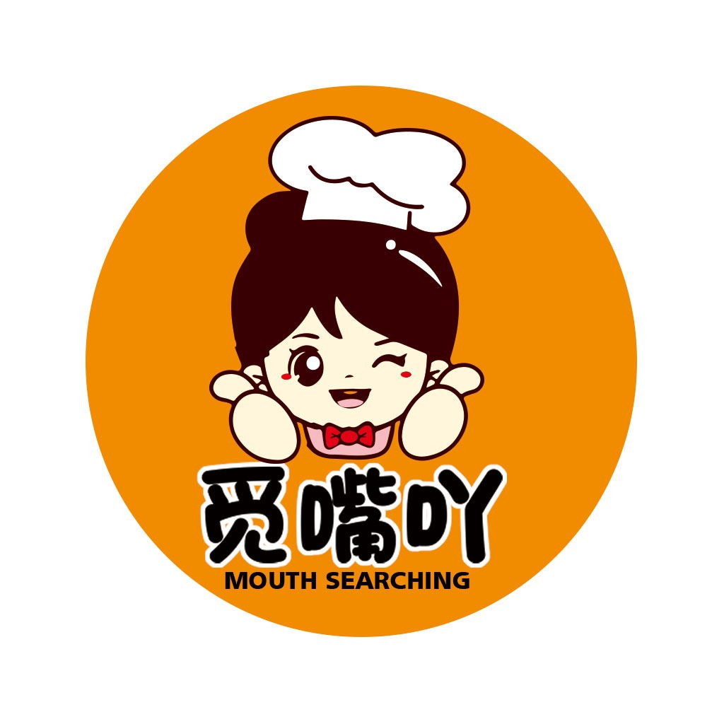 可爱厨师卡通形象logo设计