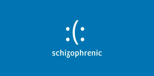简约风格的schizophrenic logo设计