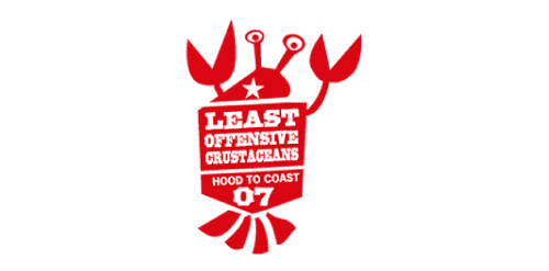 红色龙虾主题的Least Offensive Crustaceans Logo设计