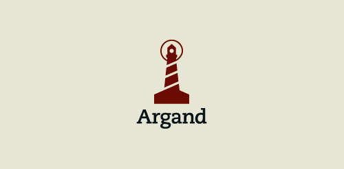 Argand logo设计:简约灯塔标志
