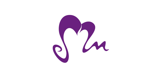 紫色心形logo设计