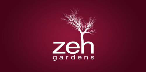 简洁自然风logo设计:Zeh Gardens
