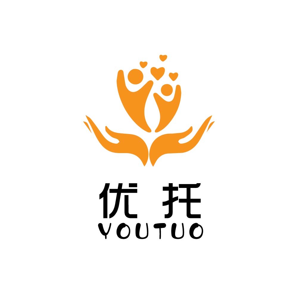 爱心托举手形logo设计