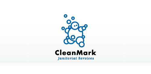 CleanMark Janitorial Services Logo设计