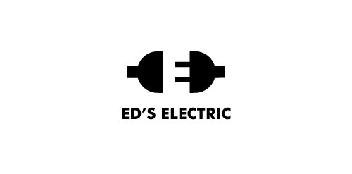 电插头图标设计-Ed's Electric Logo
