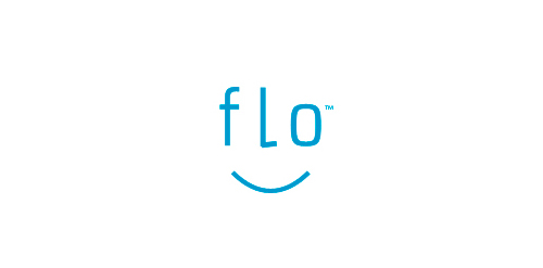 简洁微笑logo设计:fLo品牌标识