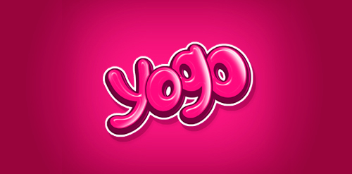 Yogo Logo Design - 粉色渐变字体