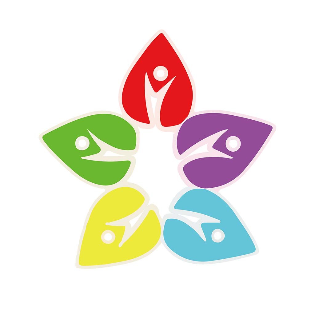 色彩斑斓的人形图案logo设计