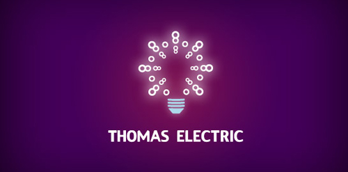 Thomas Electric Logo设计:简洁现代的电气品牌标识