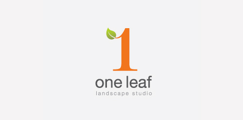 简约自然风格的'one leaf'logo设计