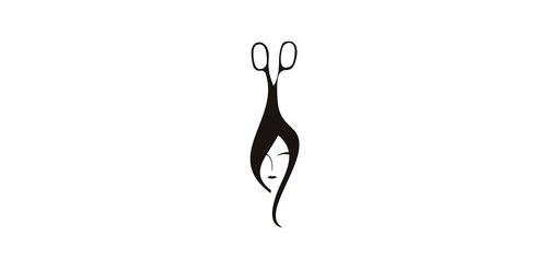 剪刀剪影创意logo设计