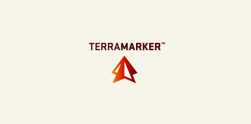 TERRAMARKER logo设计:简洁箭头标识