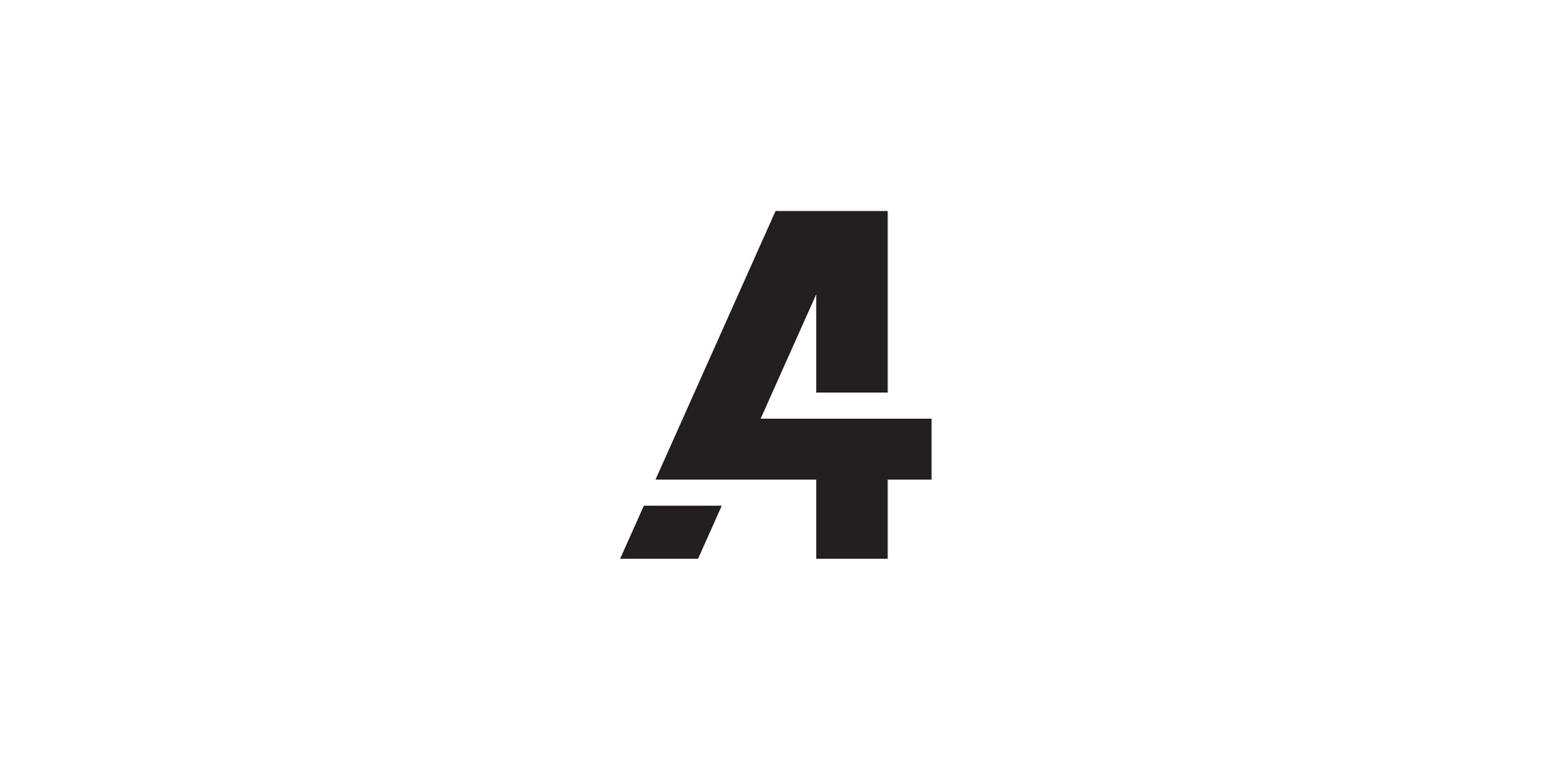 简约数字4字体logo设计