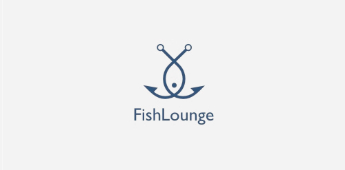 鱼主题的logo设计:鱼与锚的结合