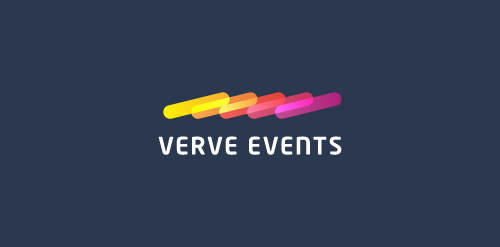 Verve Events Logo设计:现代简洁的色彩渐变