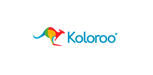 Koloroo logo设计:彩色袋鼠创意标志