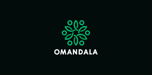 OMANDALA logo设计:简洁几何图形与品牌视觉识别